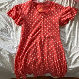 Pink-Red Polkadot Harper Canyon A-Line Dress